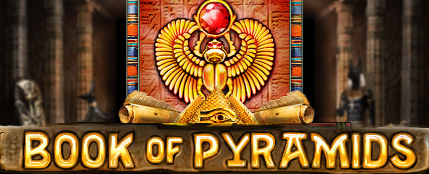Spend some time playing the Book of Pyramids online slot at Joe Fortune today and see if you can win the game’s giant jackpot of 9,999x your payline bet.