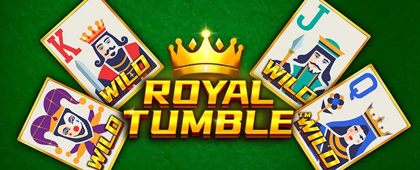 Unlock Bonuses and collect Scatter Symbols to trigger the Bonus Games in the game that combines video poker and video slots — Royal Tumble.