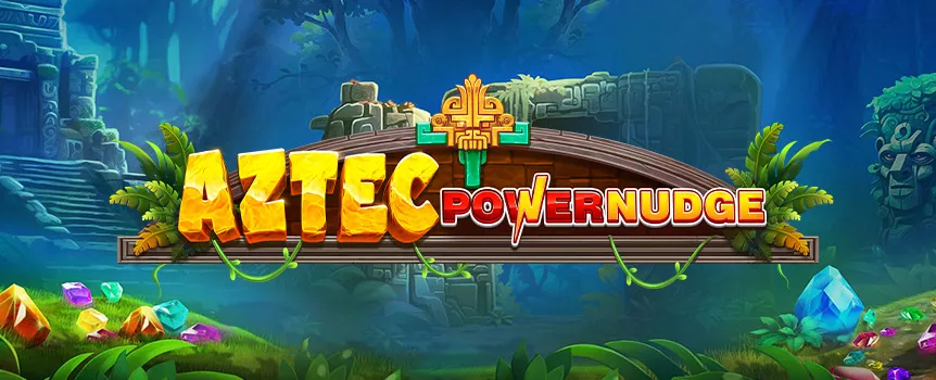 Gems and riches await you in Aztec Powernudge, hidden deep inside the jungle. Nudge, multiply, and spin your way to the Aztec gold! 