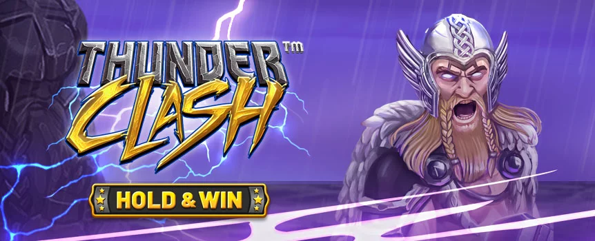 Step into a world of Norse legend with Thunder Clash (Hold & Win) at Joe Fortune, where epic features can lead to wins of up to 5,000x.
