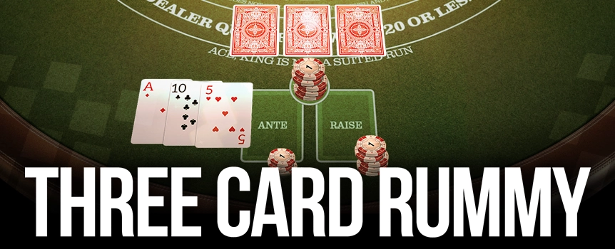 Play this exciting Table Game of Three Card Rummy today for Gigantic Cash Prizes up to 100:1! Join the Game now