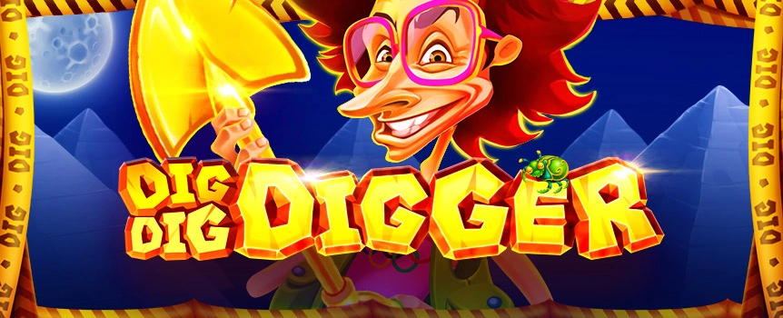 Dig Dig Digger is a 3 Row, 5 Reel, 10 Payline Mining pokie with Huge Cash Prizes up 7,791x your stake on offer! Play now.