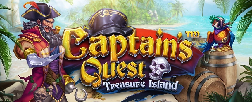 The exciting Captain's Quest: Treasure Island online slot awaits you at Joe Fortune. Take the helm and steer your way to a fortune in this epic pirate slot!

