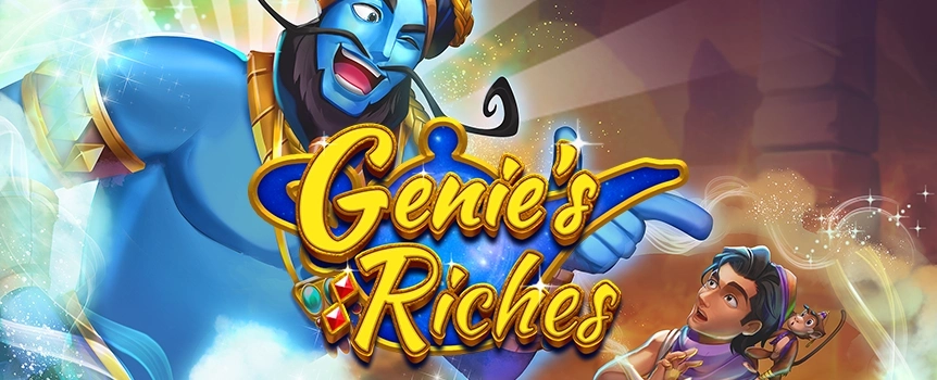 Play the Genie's Riches online slot at Joe Fortune! Unleash the Genie and see if you can unlock vast riches with exciting bonus features and big win potential!