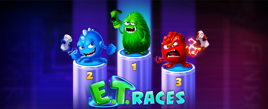 E.T. Races is an exciting Alien Race Game where choosing the Fastest E.T in the Running Race will trigger a Payout!
